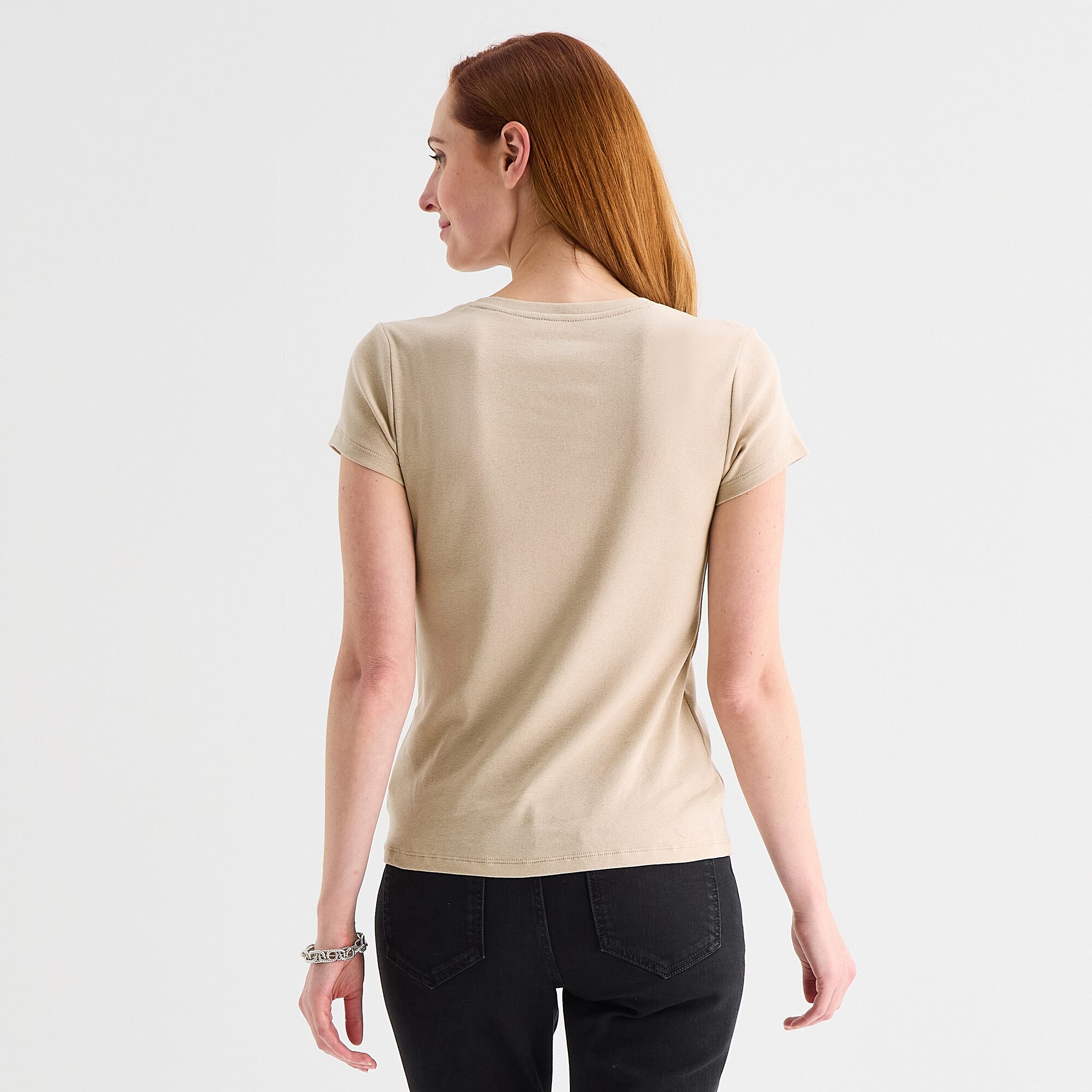 Liz Claiborne Womens Tall V Neck Short Sleeve T-Shirt