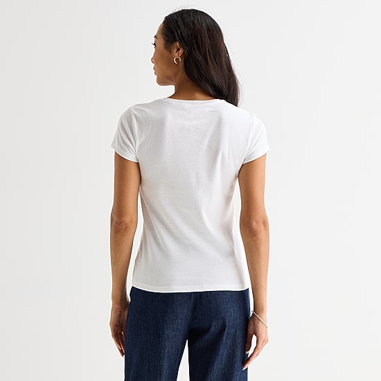 Liz Claiborne Womens Tall V Neck Short Sleeve T-Shirt