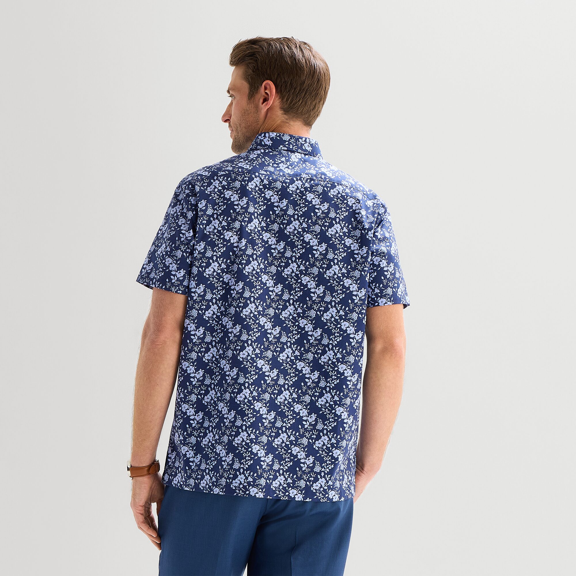 Stafford Mens Short Sleeve Regular Fit Big and Tall Button-Down Shirt