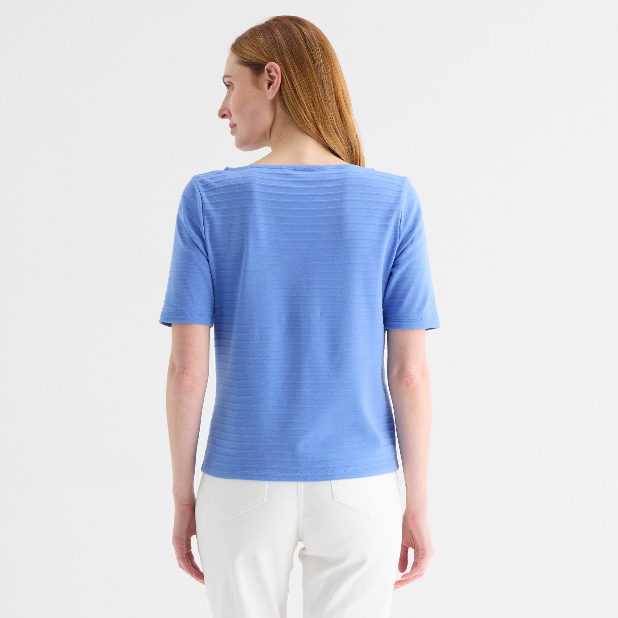 Liz Claiborne Womens Boat Neck Short Sleeve Blouse
