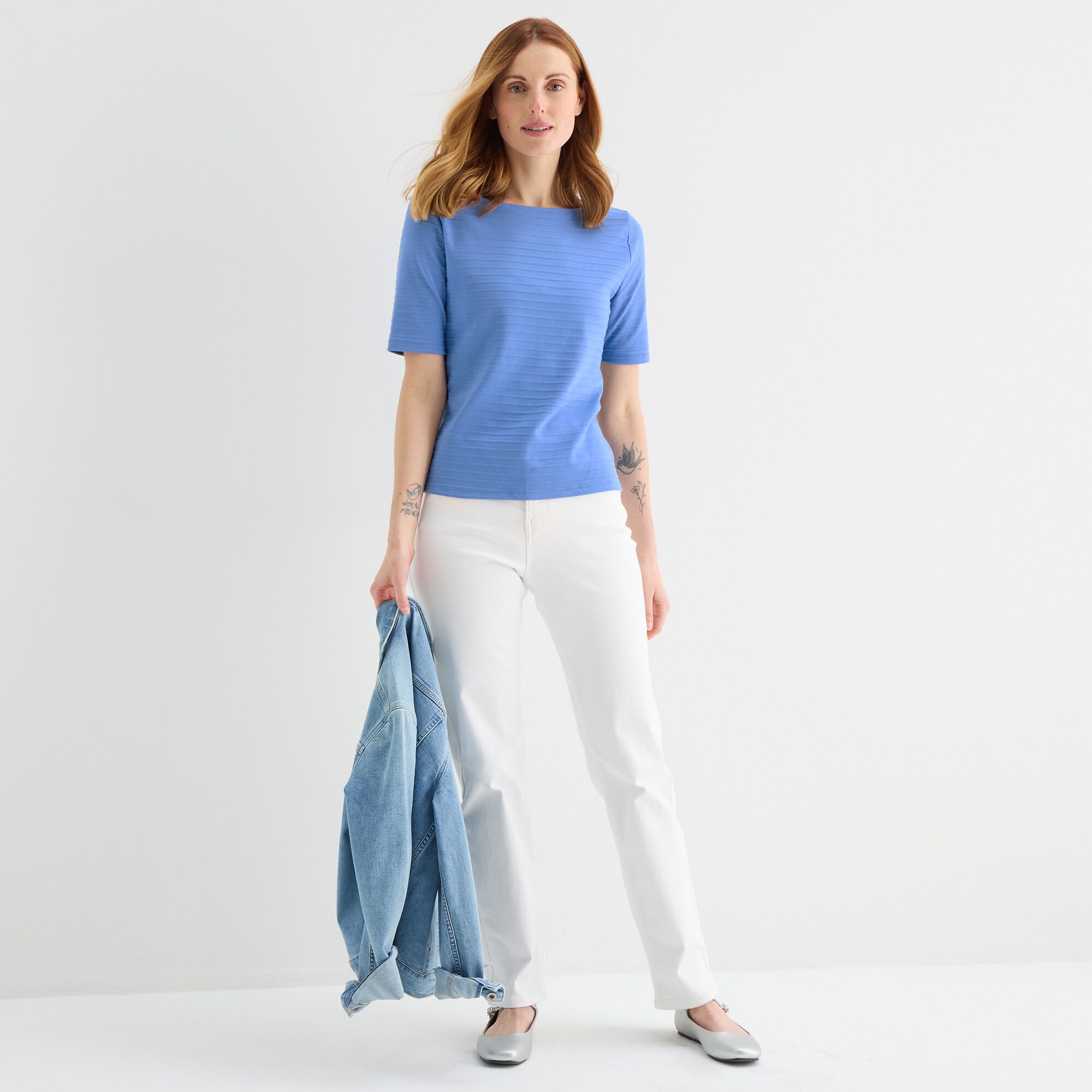 Liz Claiborne Womens Boat Neck Short Sleeve Blouse