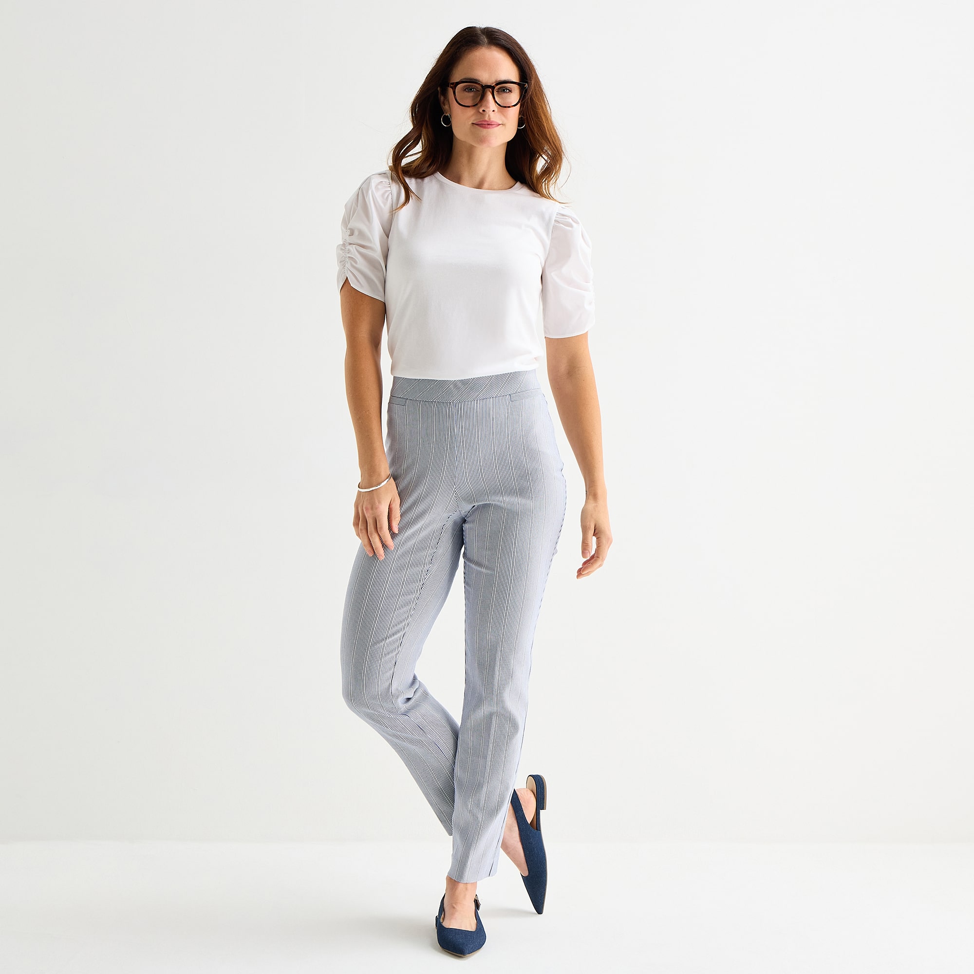 Liz Claiborne Lisa Womens Petite Straight Pull-On Pant