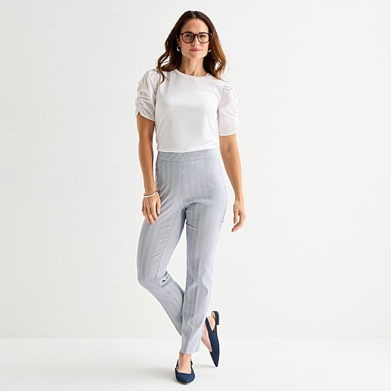 Liz Claiborne Lisa Womens Petite Straight Pull-On Pant