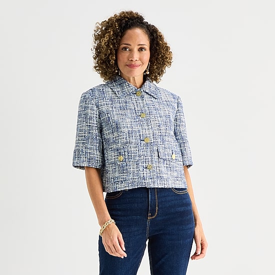 Liz Claiborne Womens Short Sleeve Blouse