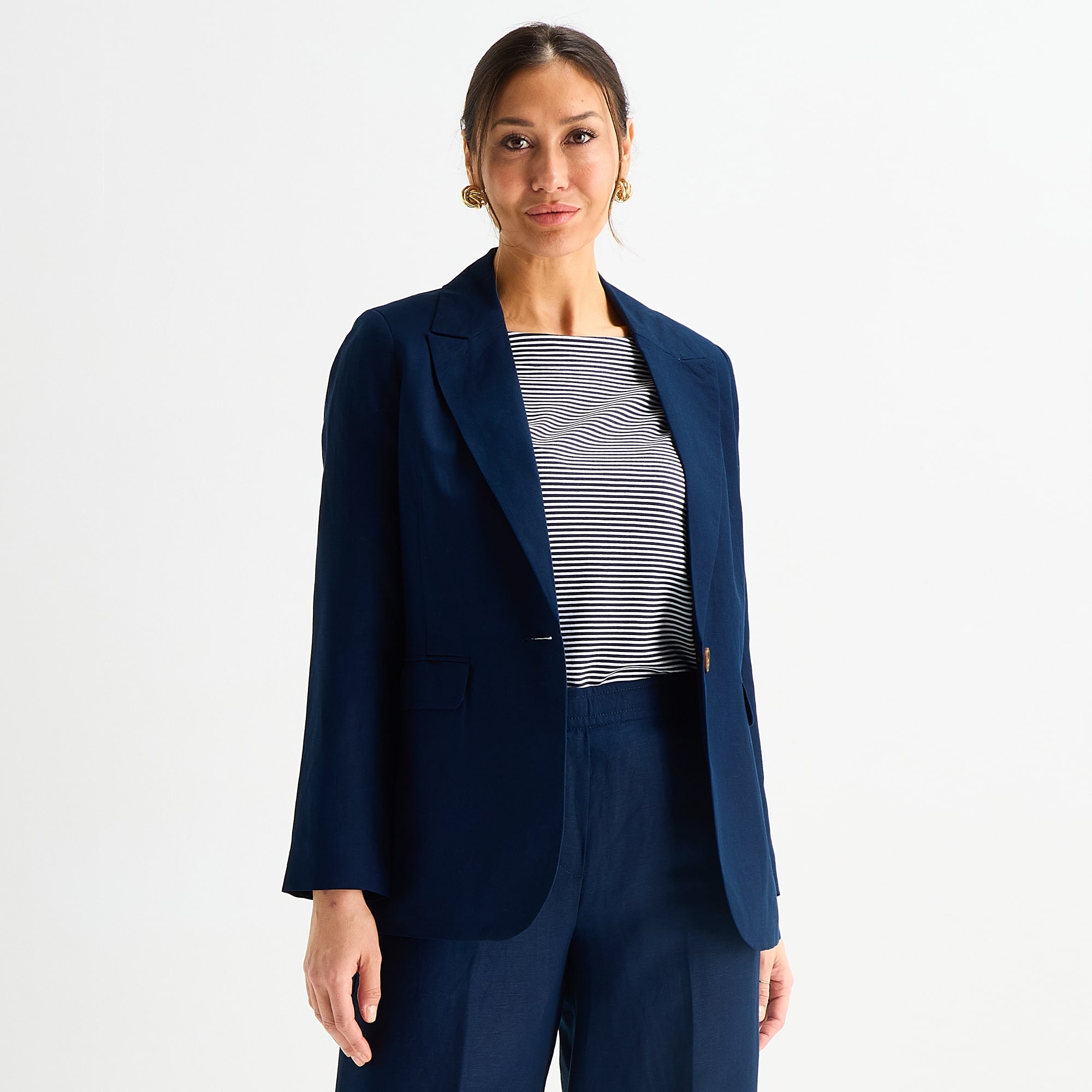 Liz Claiborne Linen Womens Classic Fit Blazer
