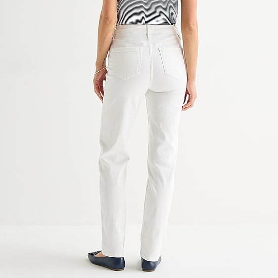 Liz Claiborne Lana Womens High Rise Straight Leg Jean