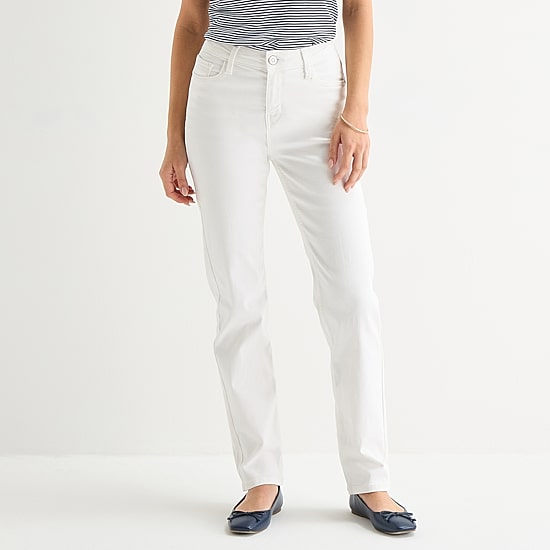 Liz Claiborne Lana Womens High Rise Straight Leg Jean