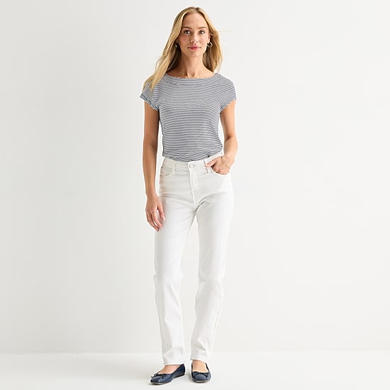 Liz Claiborne Lana Womens High Rise Straight Leg Jean