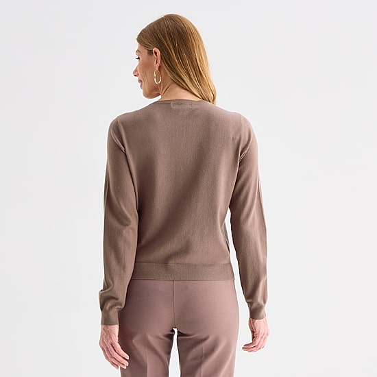 Liz Claiborne Womens Crew Neck Long Sleeve Button Cardigan