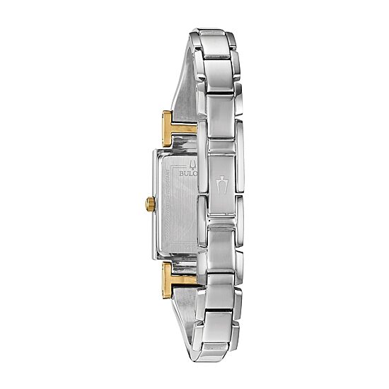 Bulova Classic Womens Diamond Accent Two Tone Stainless Steel Bangle Watch 98p188