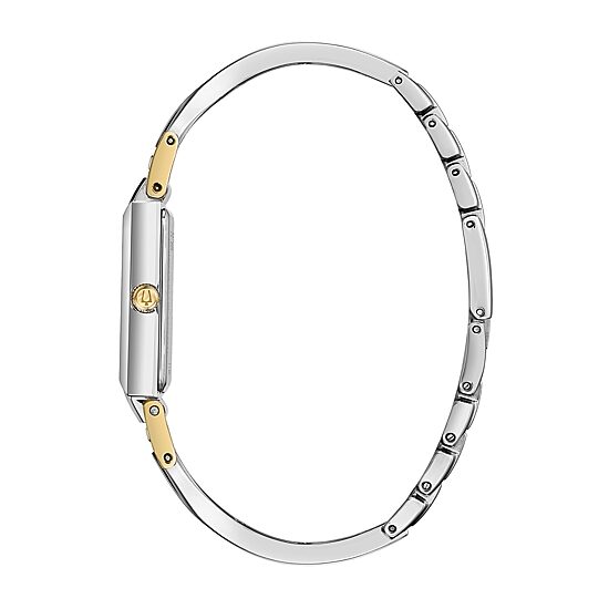 Bulova Classic Womens Diamond Accent Two Tone Stainless Steel Bangle Watch 98p188