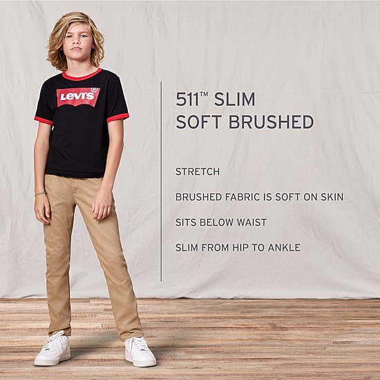 Levi's® Sueded Big Kid Boys Adjustable Waist 511™ Slim Fit Pant