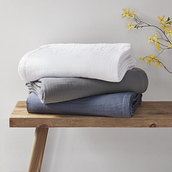 Madison Park Gauze 100% Cotton Lightweight Blanket