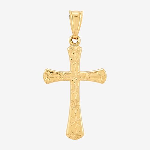 Unisex Adult 14K Gold Cross Pendant, One Size