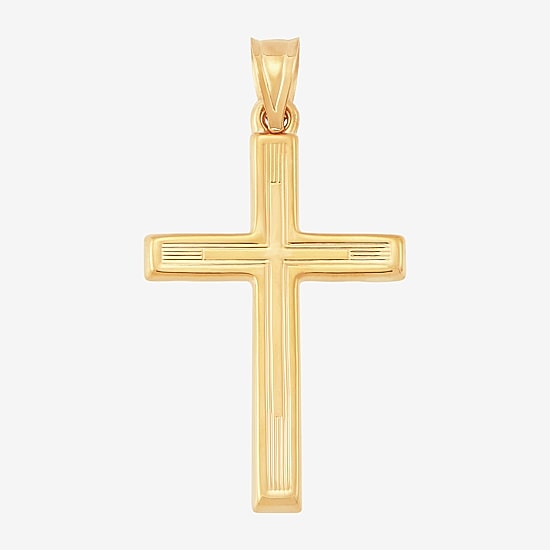 Mens 14K Gold Cross Pendant