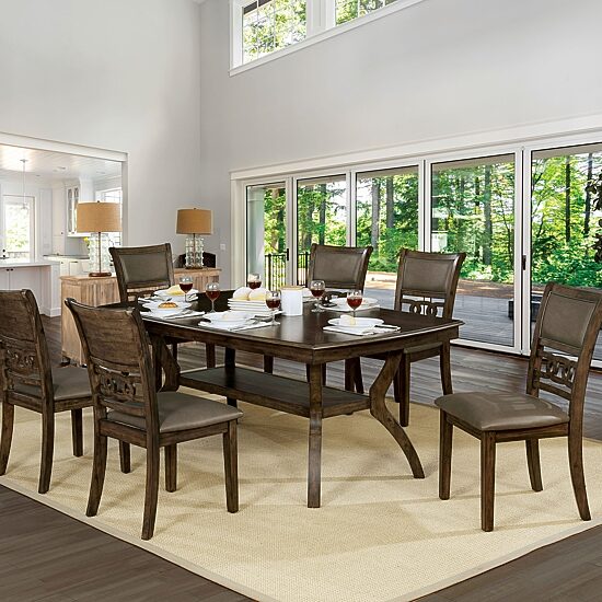 Furniture of America™ Burr Dining And Kitchen Collection Rectangular Wood-Top Dining Table