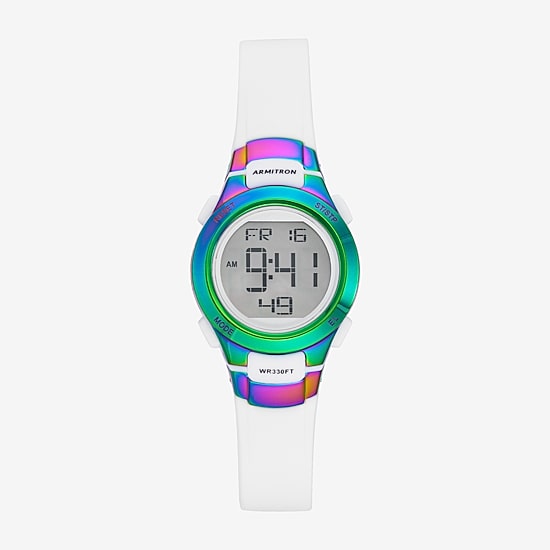 Armitron Womens Multi-Function White Strap Watch 45/7012rbw