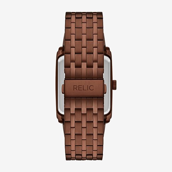 Relic By Fossil Mens Brown Stainless Steel Bracelet Watch Zr77335