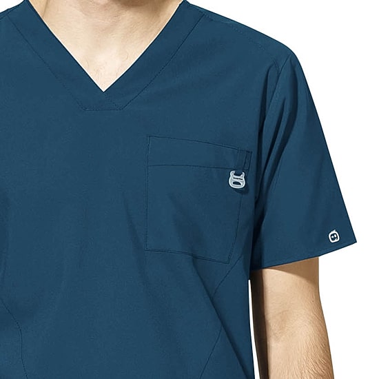 Wink® W123 Mens V Neck Short Sleeve Moisture Wicking Wrinkle Resistant Quick Dry Scrub Top