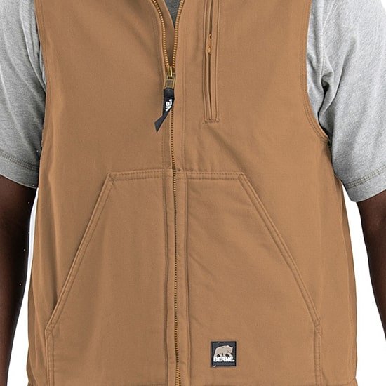 Berne Canyon Sherpa Lined Mens Water Resistant Heavyweight Fleece Vest