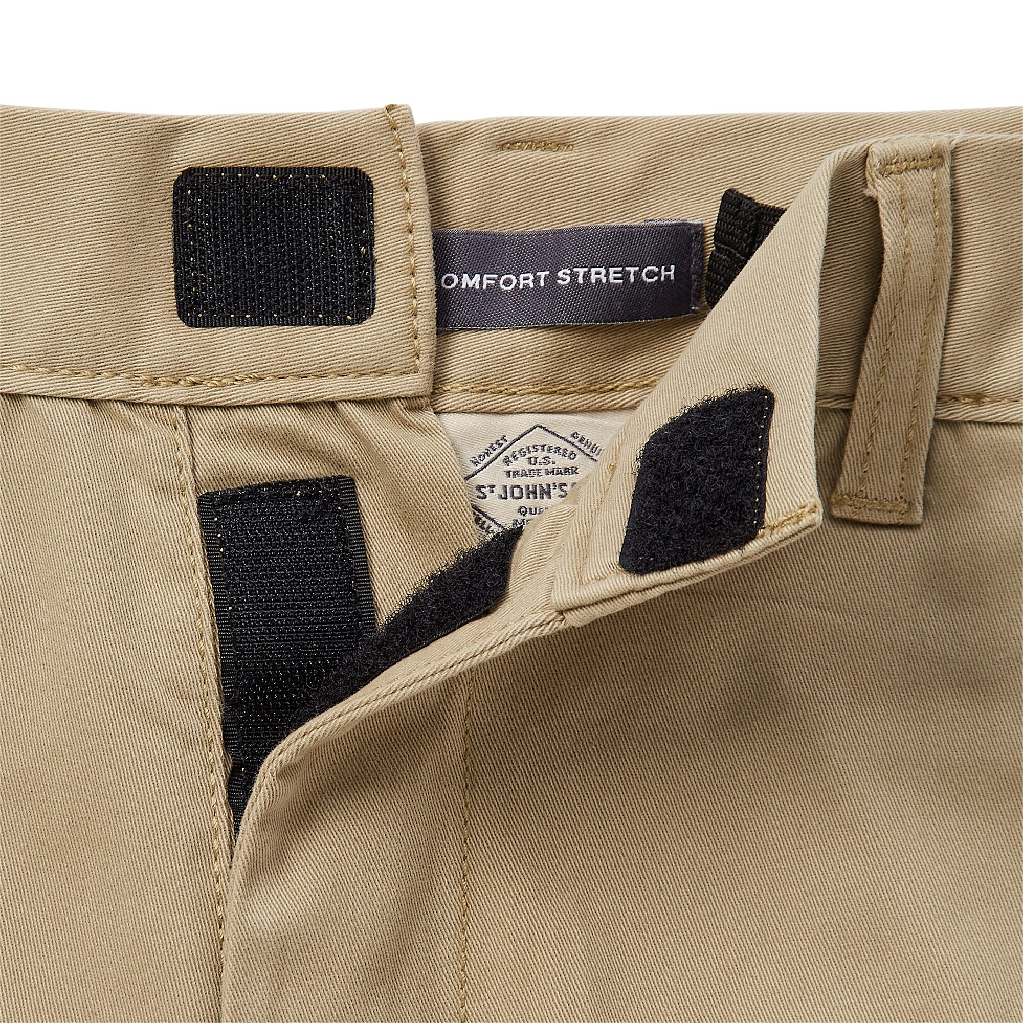 St. John's Bay Dexterity Mens 10" Adaptive Stretch Fabric Adjustable Features Easy-on + Easy-off Chino Short