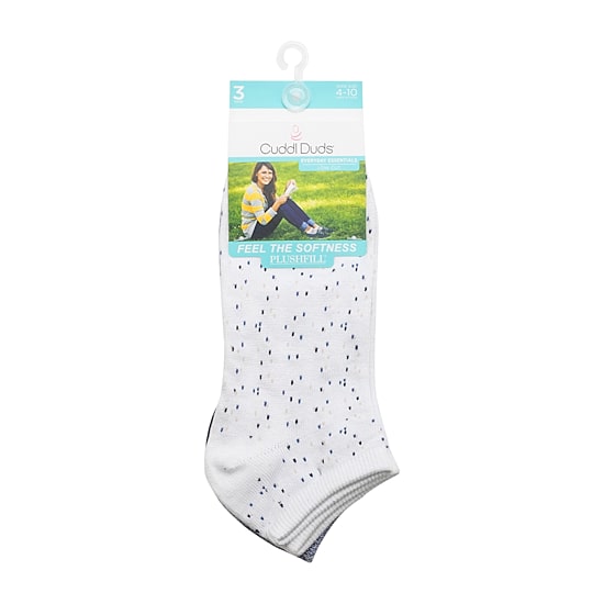Cuddl Duds Speckled Birdseye Womens Multi-Pack 3-pc. Low Cut Socks