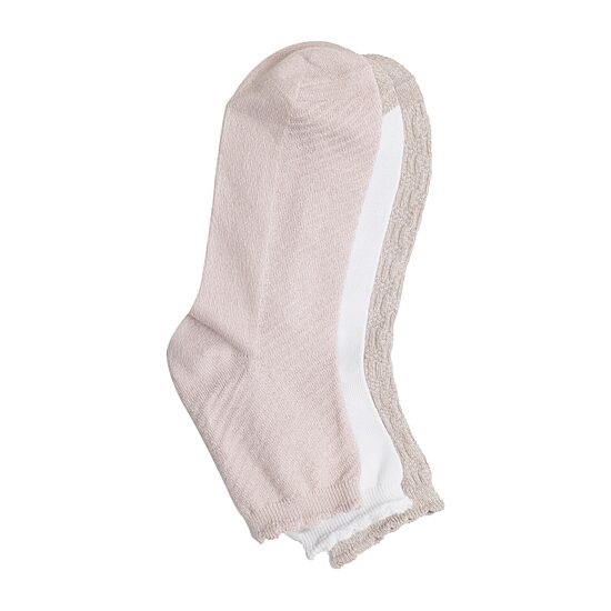 Cuddl Duds Scallop Welt Rib Womens Multi-Pack 3 Pair Quarter Ankle Socks