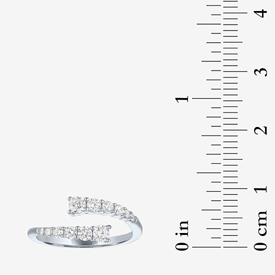 Diamond Addiction (G-H, I1-I2) Womens 1/3 CT. T.W. Lab Grown White Diamond 10K Gold Bypass  Cocktail Ring
