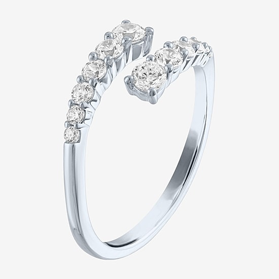 Diamond Addiction (G-H, I1-I2) Womens 1/3 CT. T.W. Lab Grown White Diamond 10K Gold Bypass  Cocktail Ring