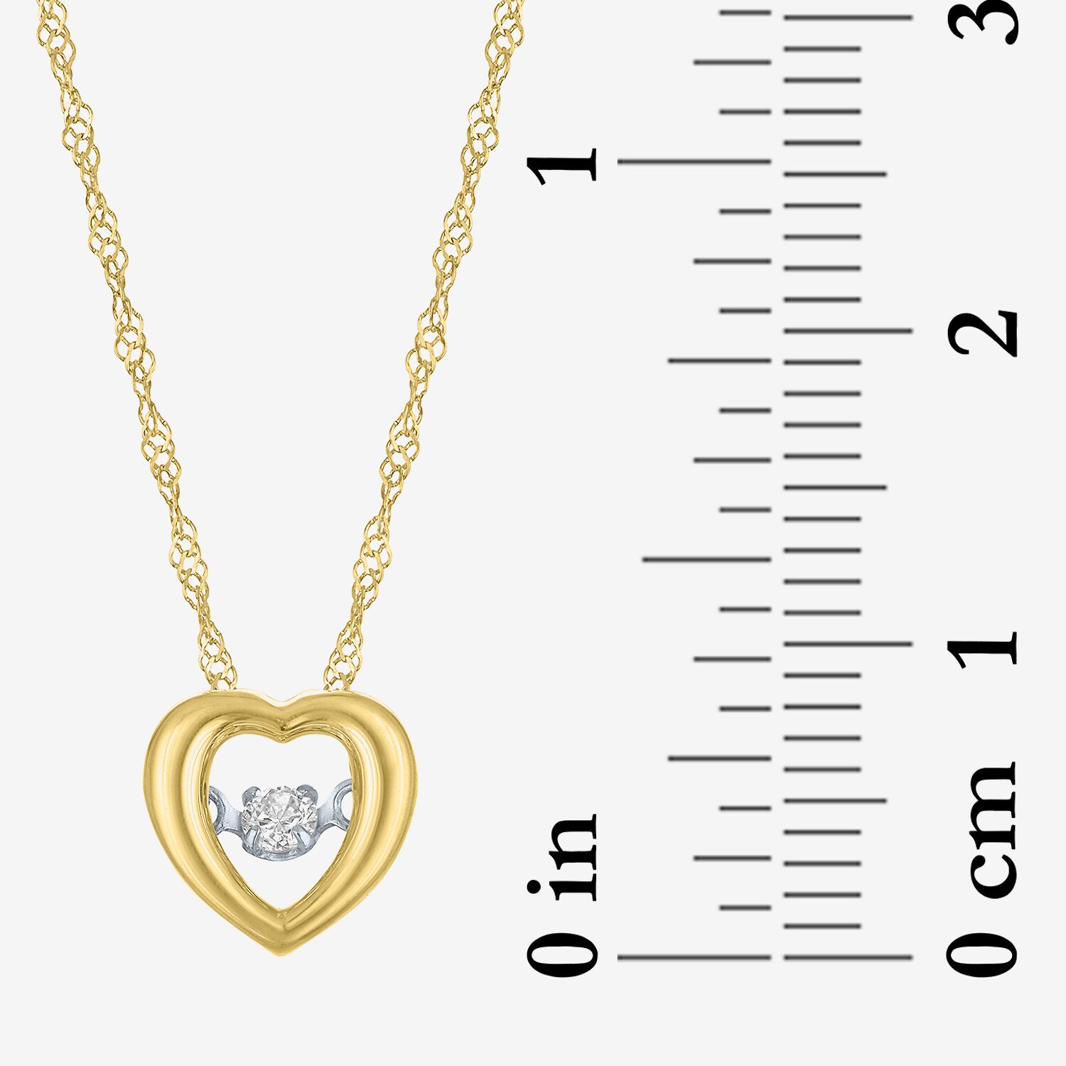 (G-H / I1-I2) Womens Diamond Accent Lab Grown White Diamond 10K Gold Heart 18 Inch Pendant Necklace