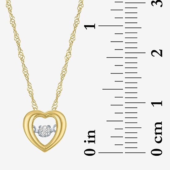 (G-H / I1-I2) Womens Diamond Accent Lab Grown White Diamond 10K Gold Heart 18 Inch Pendant Necklace