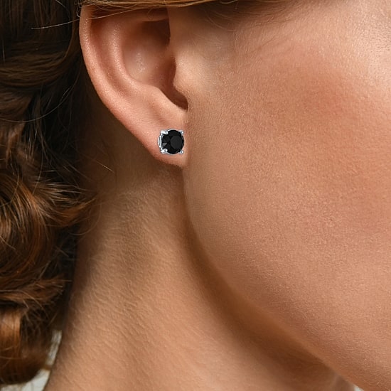 5 CT. T.W. Natural Black Diamond 14K Gold 9mm Round Stud Earrings