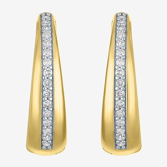 Diamond Addiction (G-H / I1-I2) Womens 1/4 CT. T.W. Lab Grown White Diamond 14K Gold Over Silver Sterling Silver 20mm Hoop Earrings