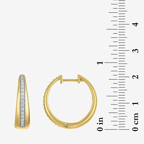 Diamond Addiction (G-H / I1-I2) Womens 1/4 CT. T.W. Lab Grown White Diamond 14K Gold Over Silver Sterling Silver 20mm Hoop Earrings