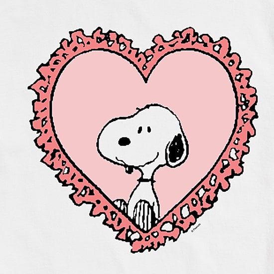 Mens Crew Neck Short Sleeve Peanuts Valentine's Day T-Shirt