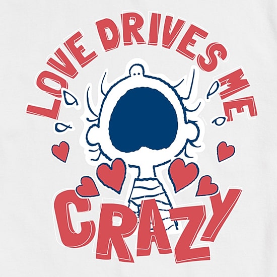 Mens Crew Neck Short Sleeve Peanuts Valentine's Day T-Shirt