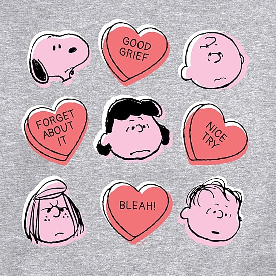 Mens Crew Neck Long Sleeve Peanuts Valentine's Day Sweatshirt