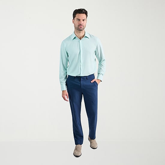 Haggar Smart Wash Mens Classic Fit Easy Care Long Sleeve Dress Shirt