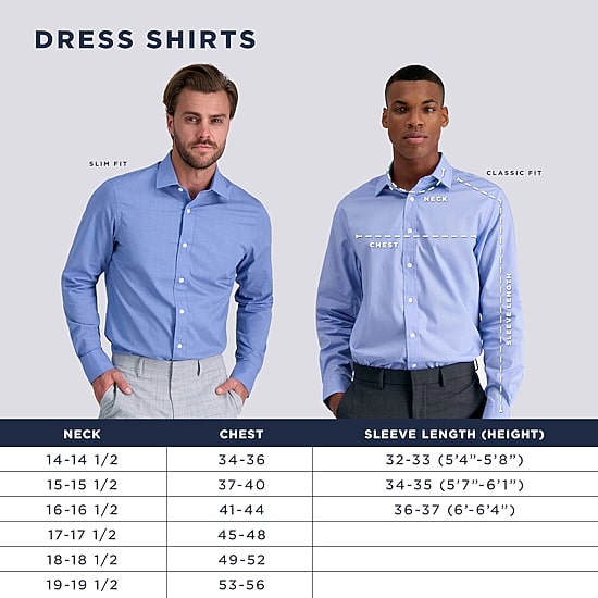 Haggar Smart Wash Mens Classic Fit Easy Care Long Sleeve Dress Shirt