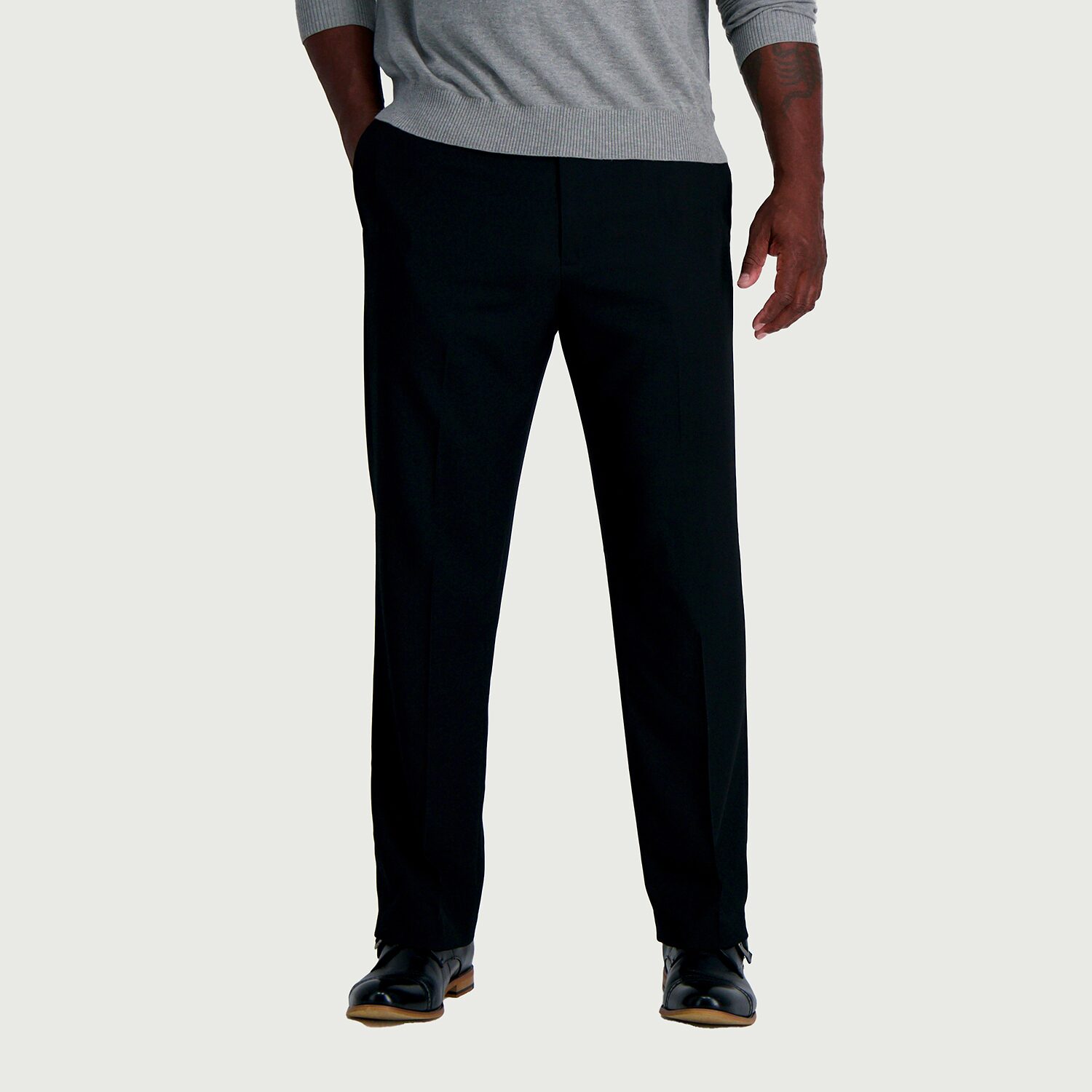 Haggar JMH Sharkskin Mens Classic Fit Big and Tall Dress Flat Front Pant