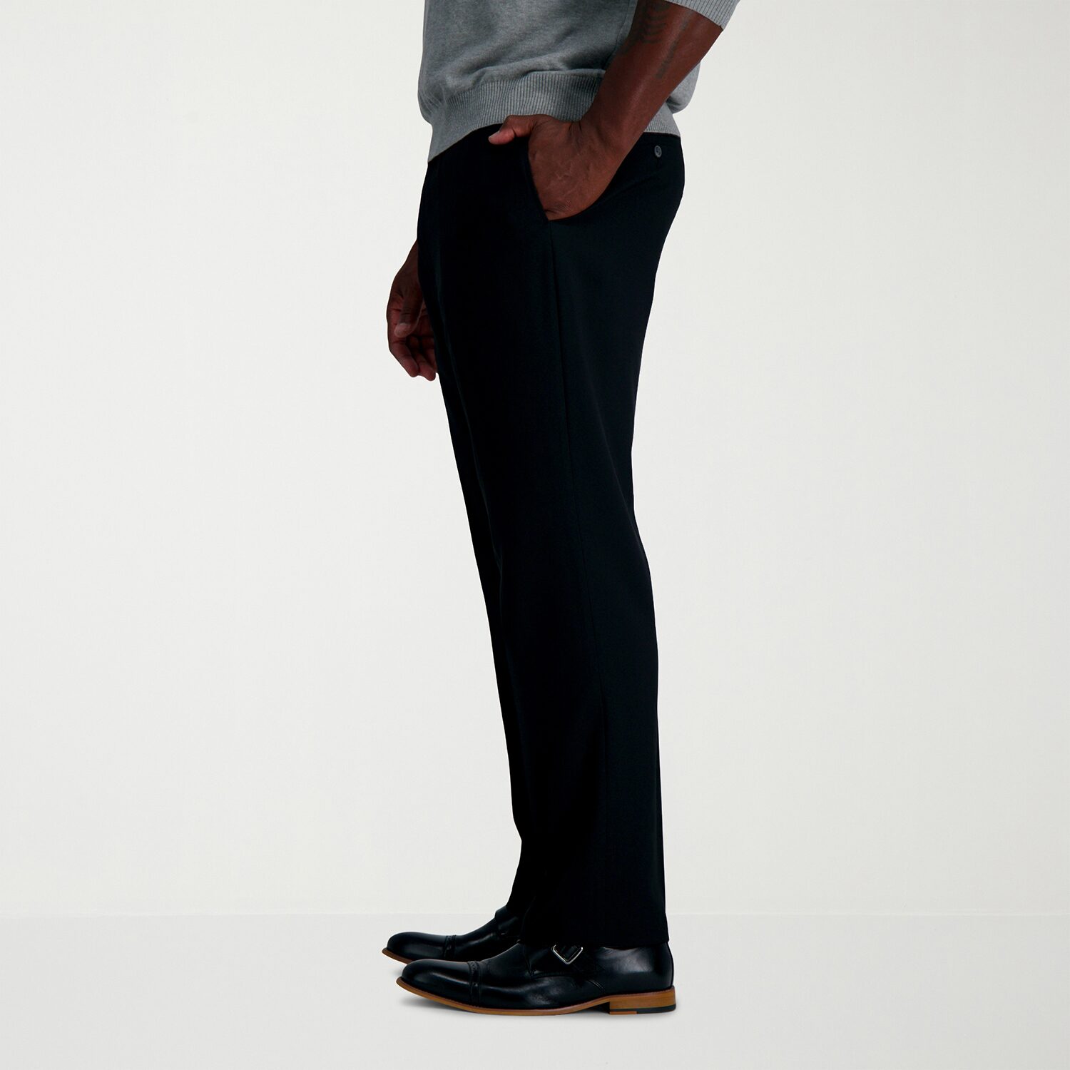 Haggar JMH Sharkskin Mens Classic Fit Big and Tall Dress Flat Front Pant