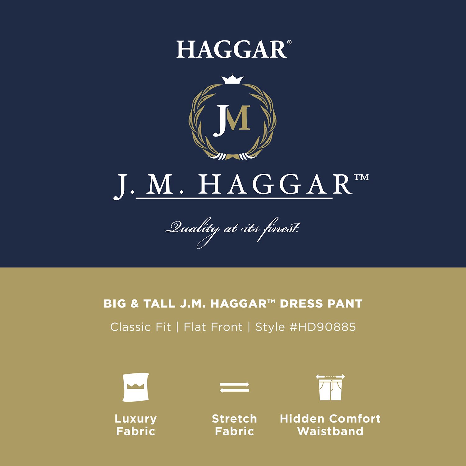 Haggar JMH Sharkskin Mens Classic Fit Big and Tall Dress Flat Front Pant