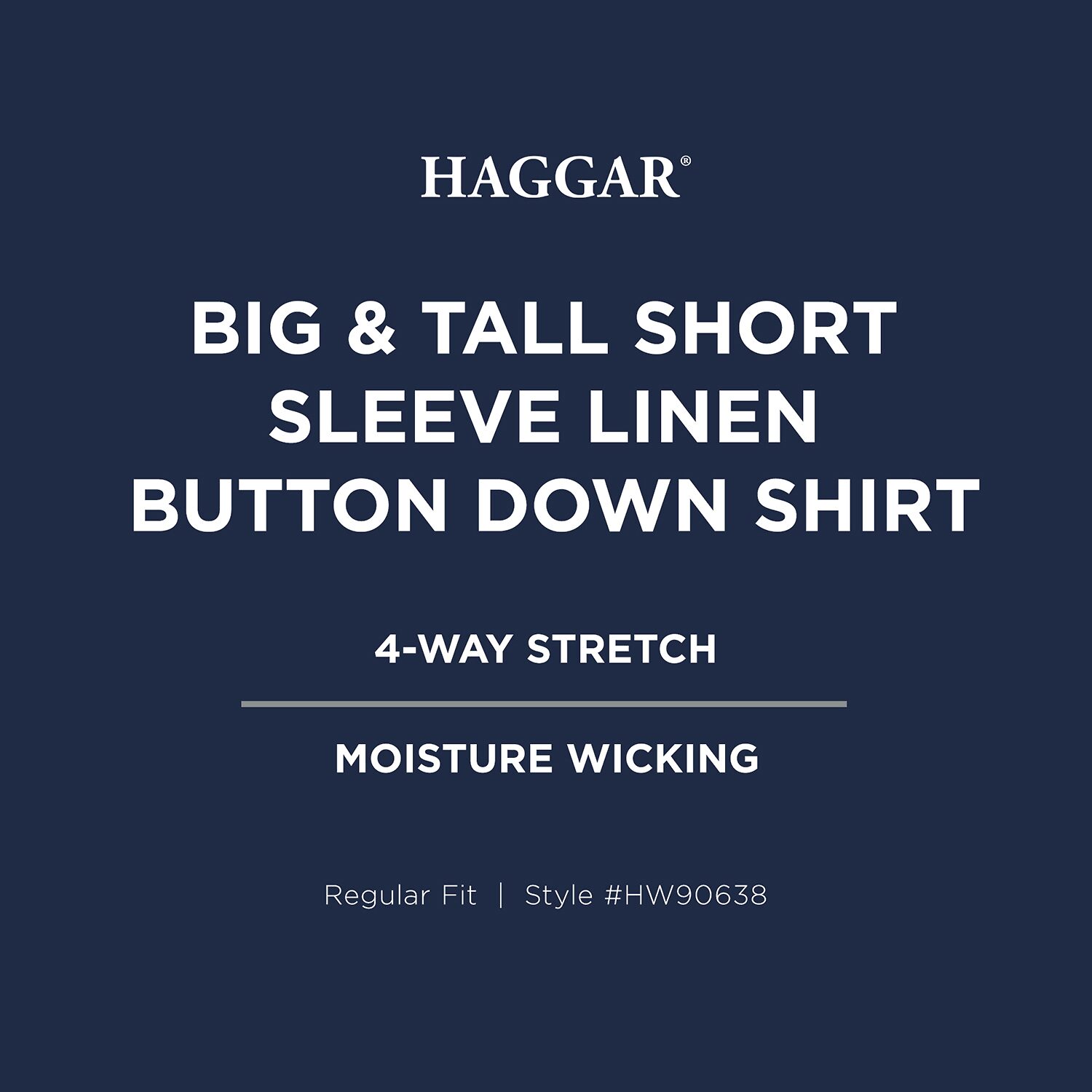 Haggar Linen Blend Mens Short Sleeve Regular Fit Big and Tall Button-Down Shirt