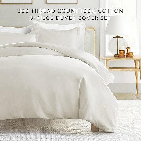 Casual Comfort 3 Piece Vintage Washed Cotton Duvet Cover Set