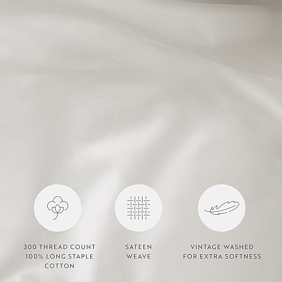 Casual Comfort 3 Piece Vintage Washed Cotton Duvet Cover Set