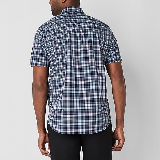 St. John's Bay Performance Mens Short Sleeve Classic Fit Stretch Fabric Button-Down Shirt