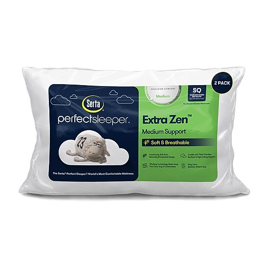 Serta® Extra Zen 2 Pack Medium Density Bed Pillow