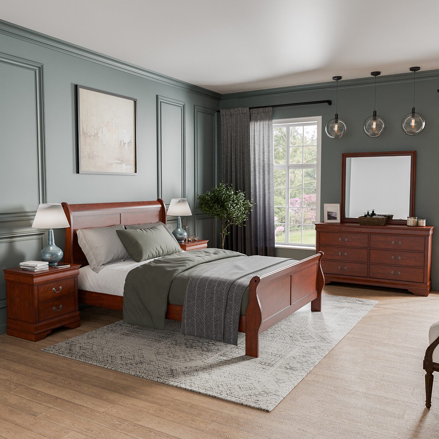 Lihte 5 Piece Wooden Bedroom Set