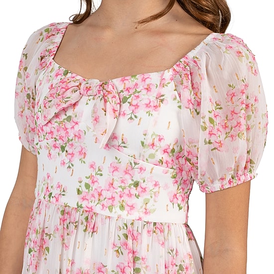 Rare Editions Big Kid Girls Puffed Short Sleeve A-Line Dress