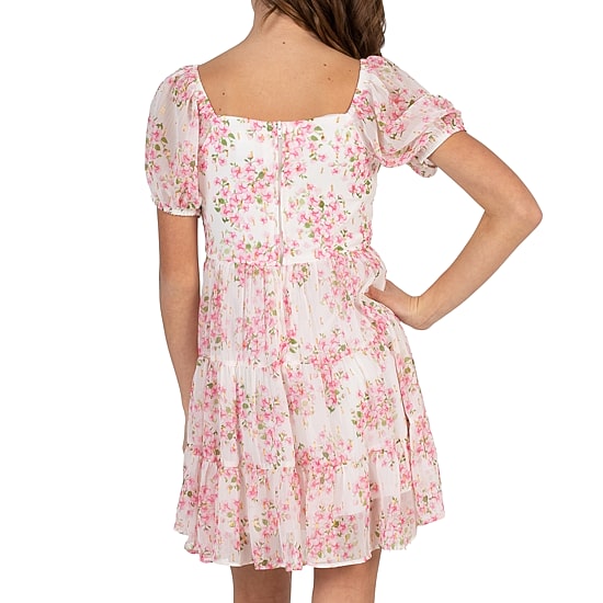 Rare Editions Big Kid Girls Puffed Short Sleeve A-Line Dress